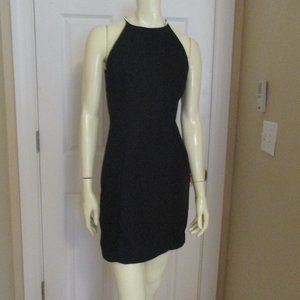 Rhinestone Halter Neckline Little Black Cocktail Dress sz 6